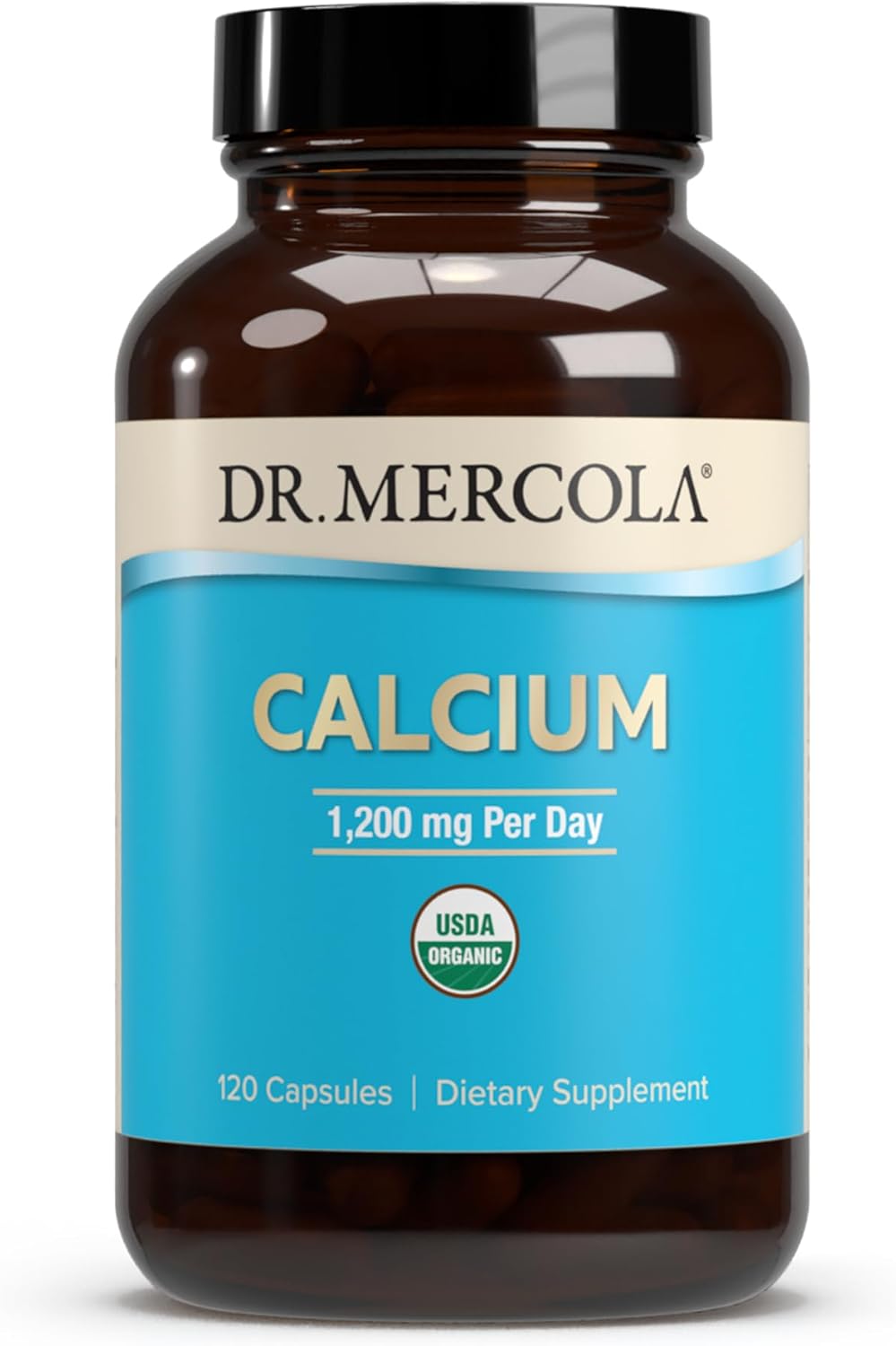 Dr. Mercola Organic Calcium, 1200 mg, 30 Servings (120 Capsules), Dietary Supplement, Certified USDA Organic, Non-GMO