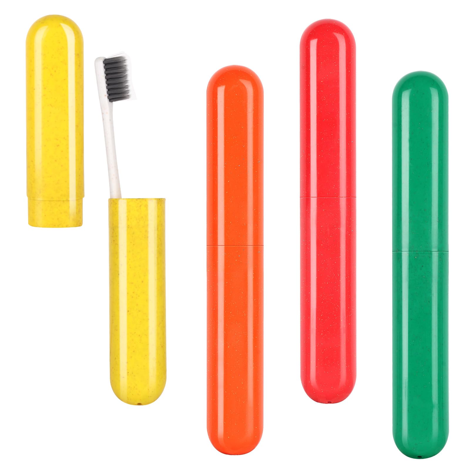 Hooqict 4 Pack Travel Toothbrush Case Portable Travel Toothbrush Holder Plastic Toothbrush Container Protector Cover for Traveling, Camping, Home,