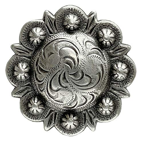 Leathercraft Saddle Conchos Antique Engraved Berry Conchos Screwback - Pack of 10 PCS (BS9163-SRTP, 1