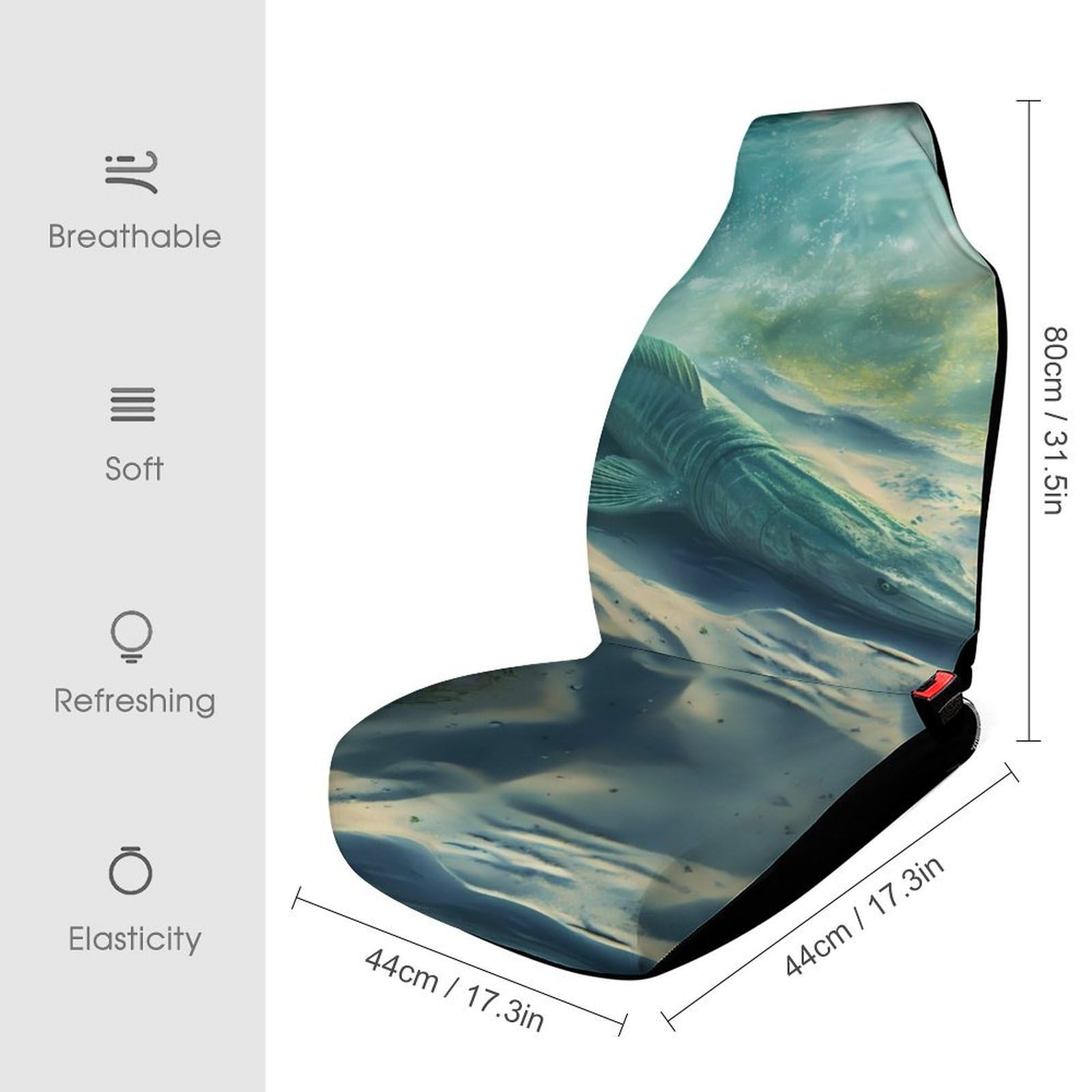 Sturgeon Fish Car Seat Covers Universal Car Front Seats Protector Auto Interior Accessories 2PCS