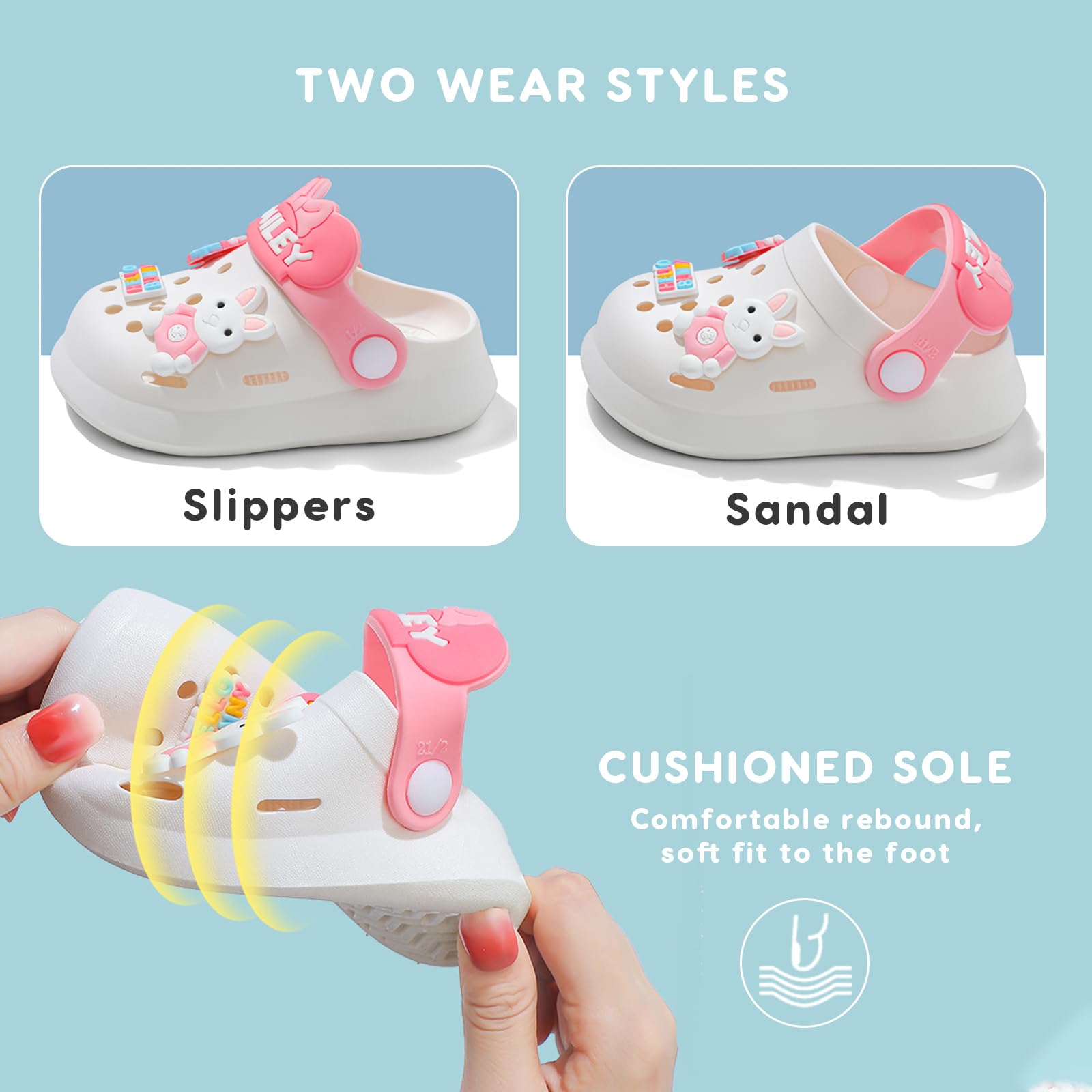 SONARIN Zuecos para Niños,Dibujos Animados Mules Niños Niñas Verano Sandalias de Playa Respirable Antideslizante Jardín Zapatos para Playa Piscina Ducha