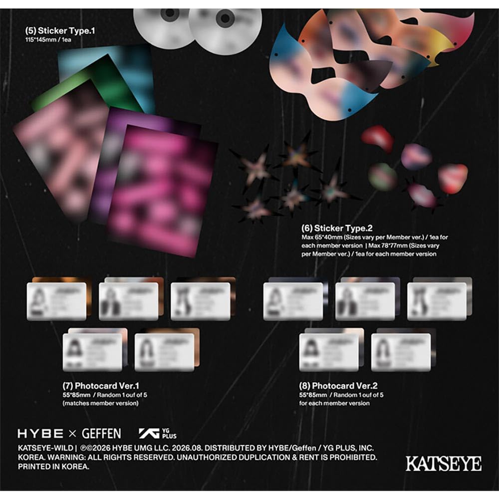 KATSEYE WILD Offizielles K-Pop CD-Album 5 Versionen Set | Zusätzliche Fotokarten, solange der Vorrat reicht