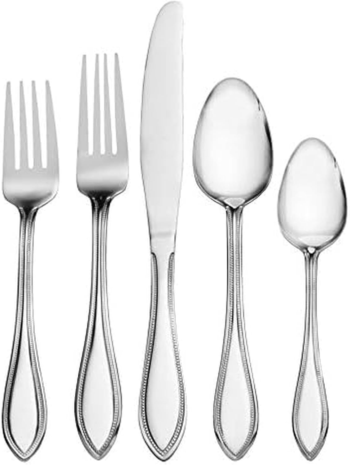 Pfaltzgraff American Bead 20-Piece Stainless Steel Flatware Set, Service for 4