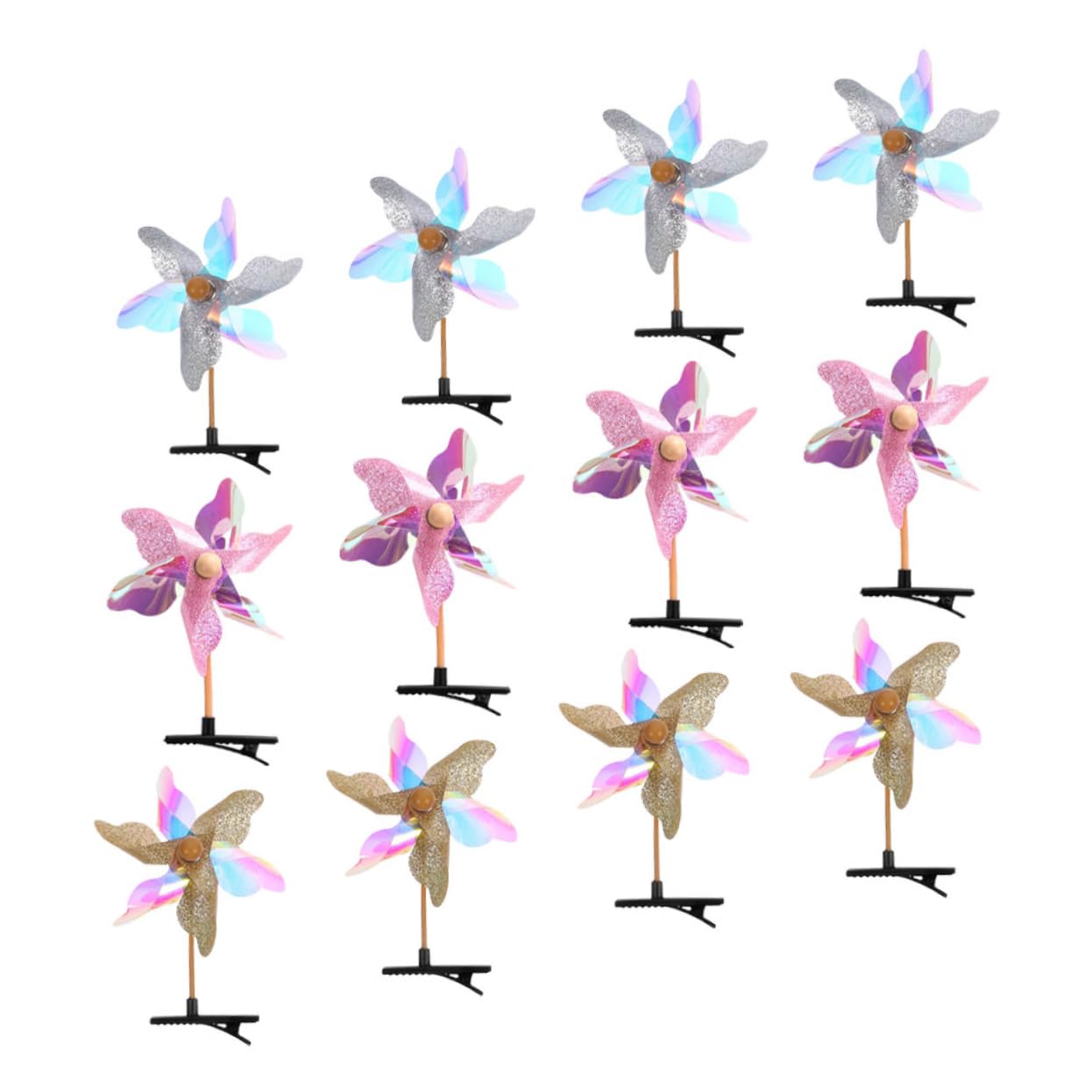 FOMIYES 60 Piezas Horquilla De Molino De Viento Pinzas De Cabello Juguetes Para Niñas Juguetes De Niña Pasadores Para Cabello Fino Niñita Pequeño Regalo Niño El Plastico