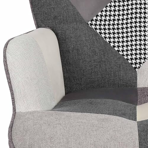 Fauteuil scandinave Ivar patchwork haut dossier IDMarket