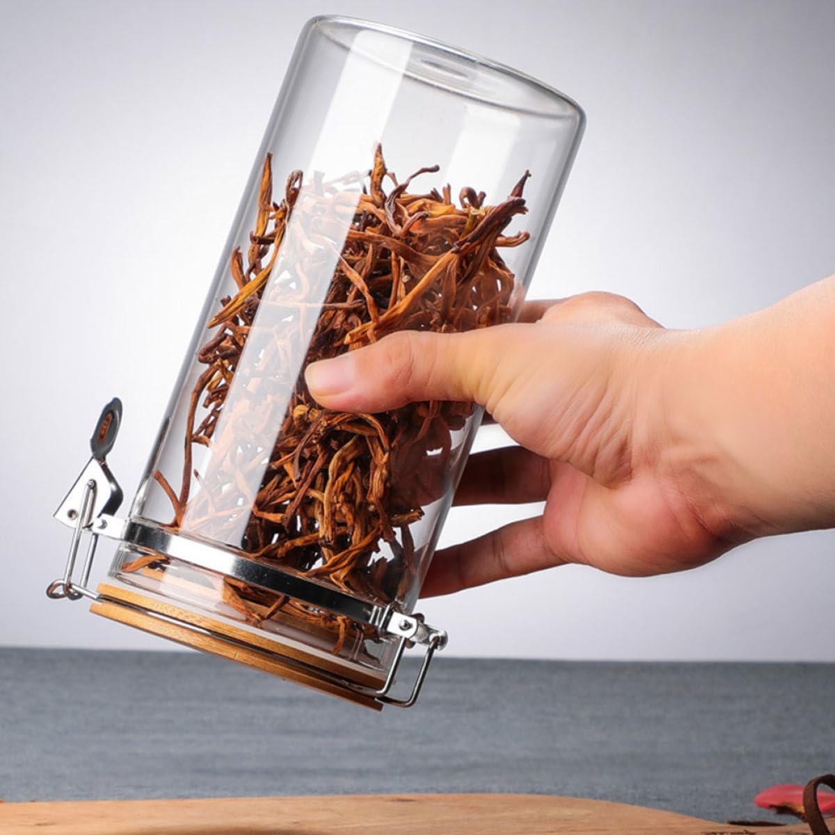 2 Frascos Herméticos de Cocina de Vidrio Cierre de Acero Inoxidable 1280 Ml y 1140 Ml Recipientes para Almacenar Alimentos Secos como Arroz Harina y Frutos Secos Ideales para