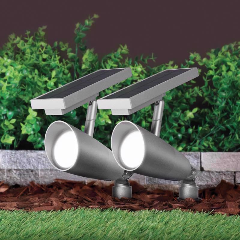 Feit Electric OneSync Brushed Nickel Solar Powered 100 W LED Spotlight 1 pk