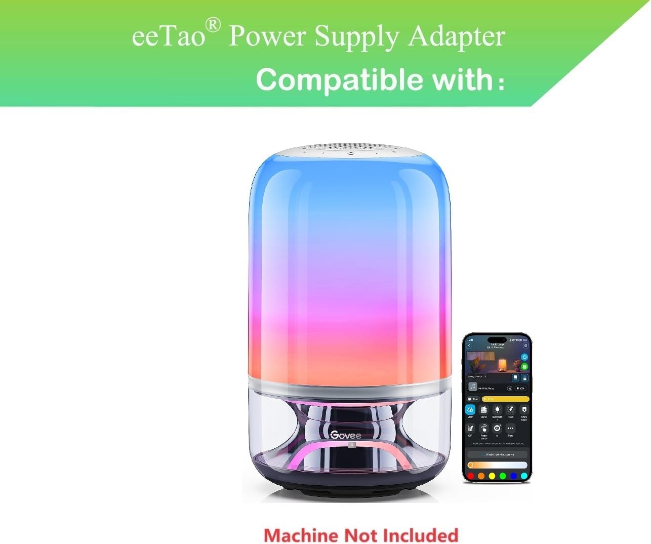 12V 3A Adapter for Govee H6020 RGBICWW Smart Cordless Table Lamp 2 Pro image 2