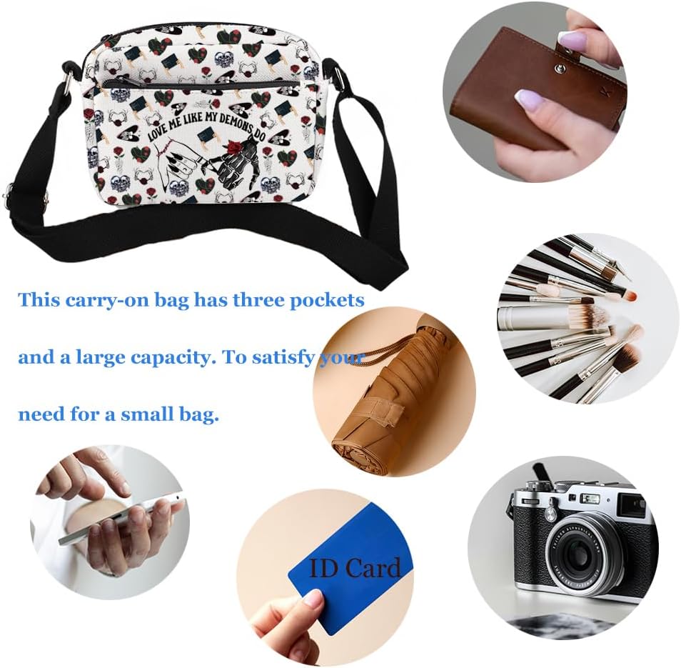 Enemies To Lovers Crossbody Purse Bag Gothic Lovers Messenger Bag Gothic Valentine Gift Gothic Wedding Gift Skull Hands Gift