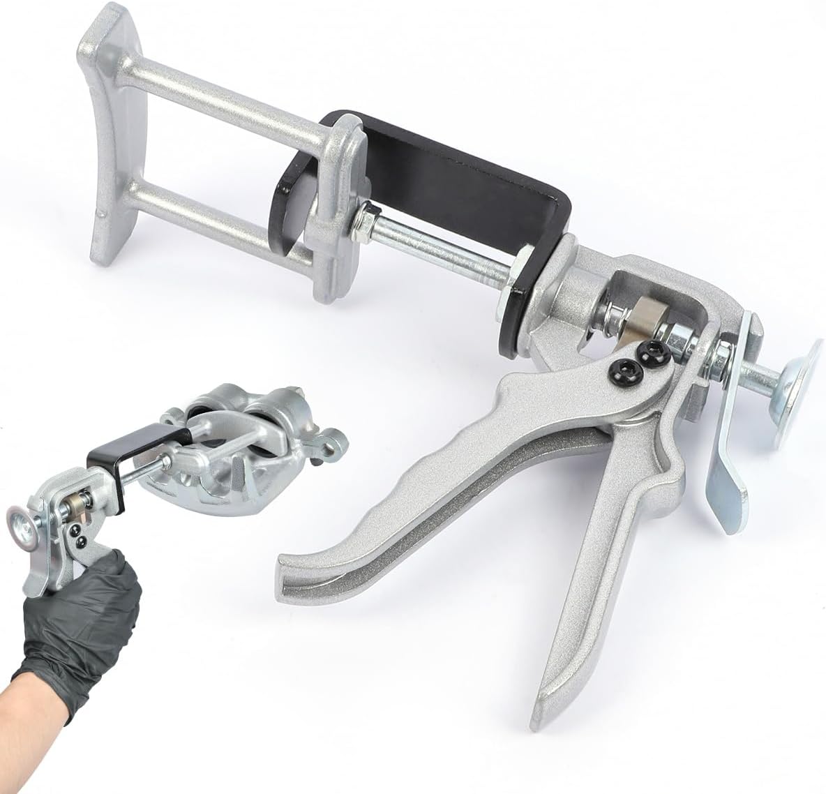 DUOYI Brake Caliper Compression Tool,25750 Dual Piston Brake Caliper Compressor, Disc Caliper Piston Compressor Tool,Heavy Duty Brake Pad Spreader Brake Caliper Tool for Most Cars and Light Trucks