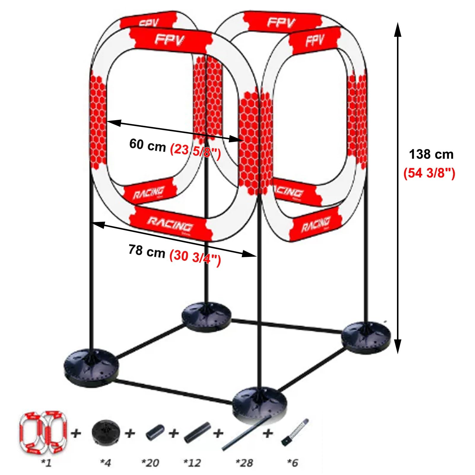 Percorso Ostacoli Droni Kit di Allenamento per Mini Droni con Percorso a Ostacoli per Giochi Domestici, Percorsi a Ostacoli 3D per Droni da Corsa All'aperto/al Chiuso, Anello di Allenamento