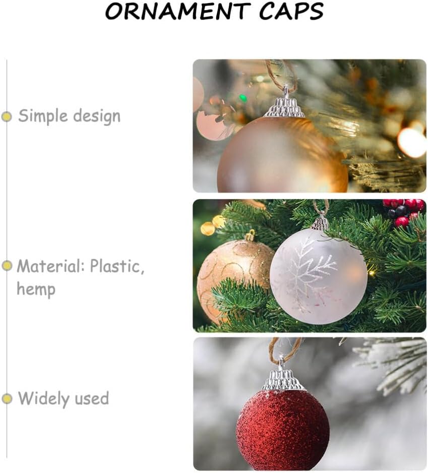 150pcs Foam Ball Cap Green Ornament Hooks Ornament Precut String Hangers Decorative Ornament Hooks Ornament Caps Ornament Tops Ornament Tops Caps Tee Plastic Rings Balls DIY Caps