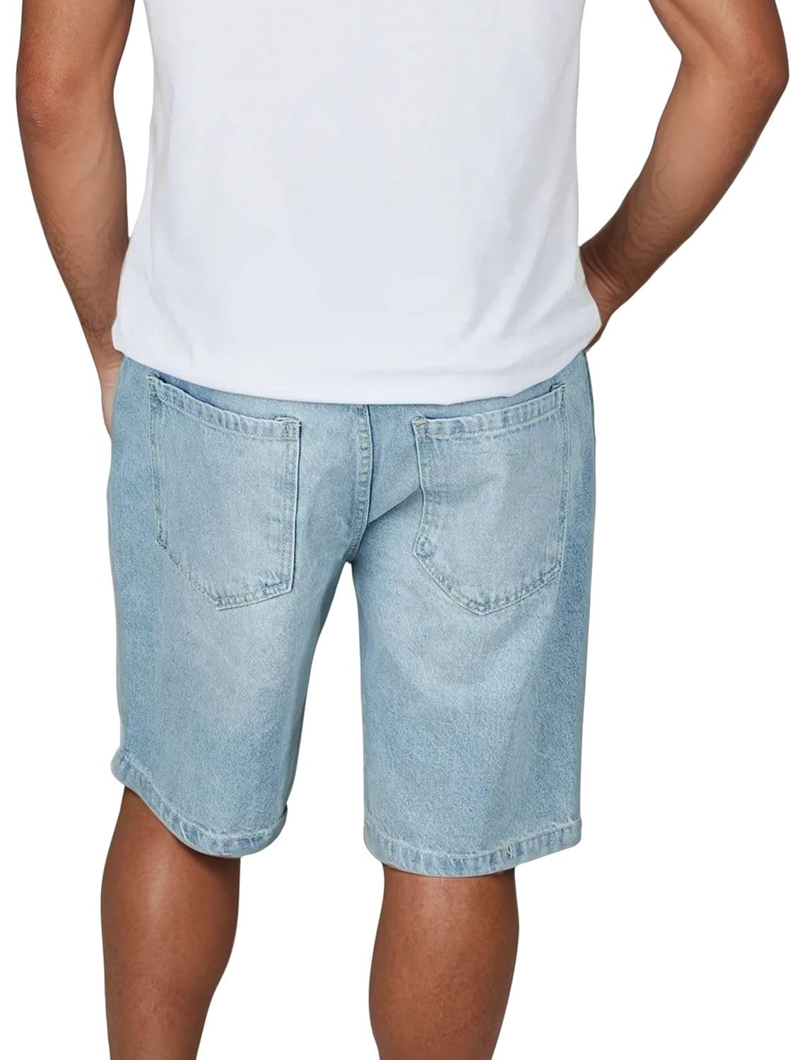 riverso Jeansy męskie Loose Fit RIVAshton krótkie spodenki letnie denim bawełna jednokolorowe niebieskie szare S M L XL XXL