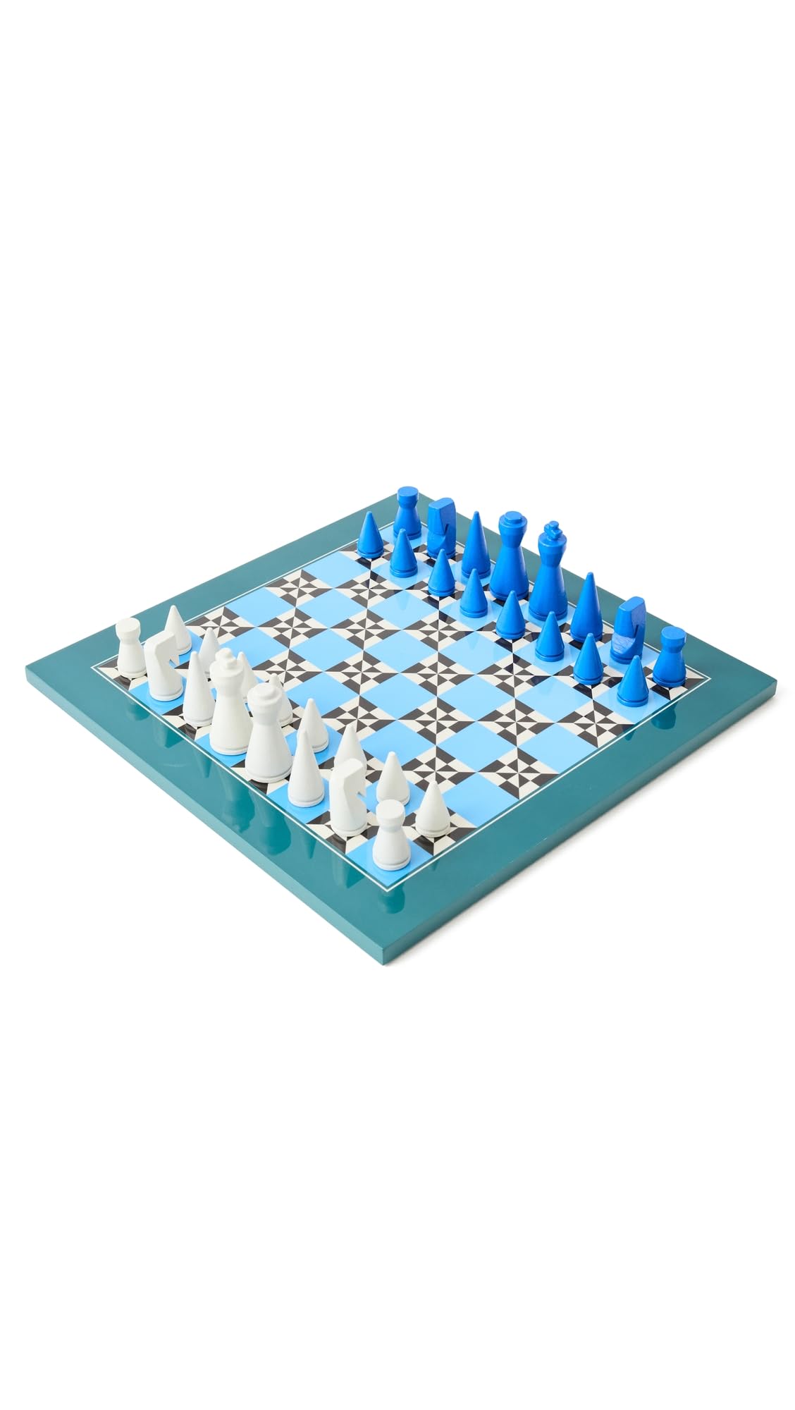 Lacquered Chess – Poseidon – Multi-Color Wooden Chess Set with Solid Wood Board – Elegant Coffee Table Game for Adults & Kids Ages 5+ – Multilingual Instructions Included