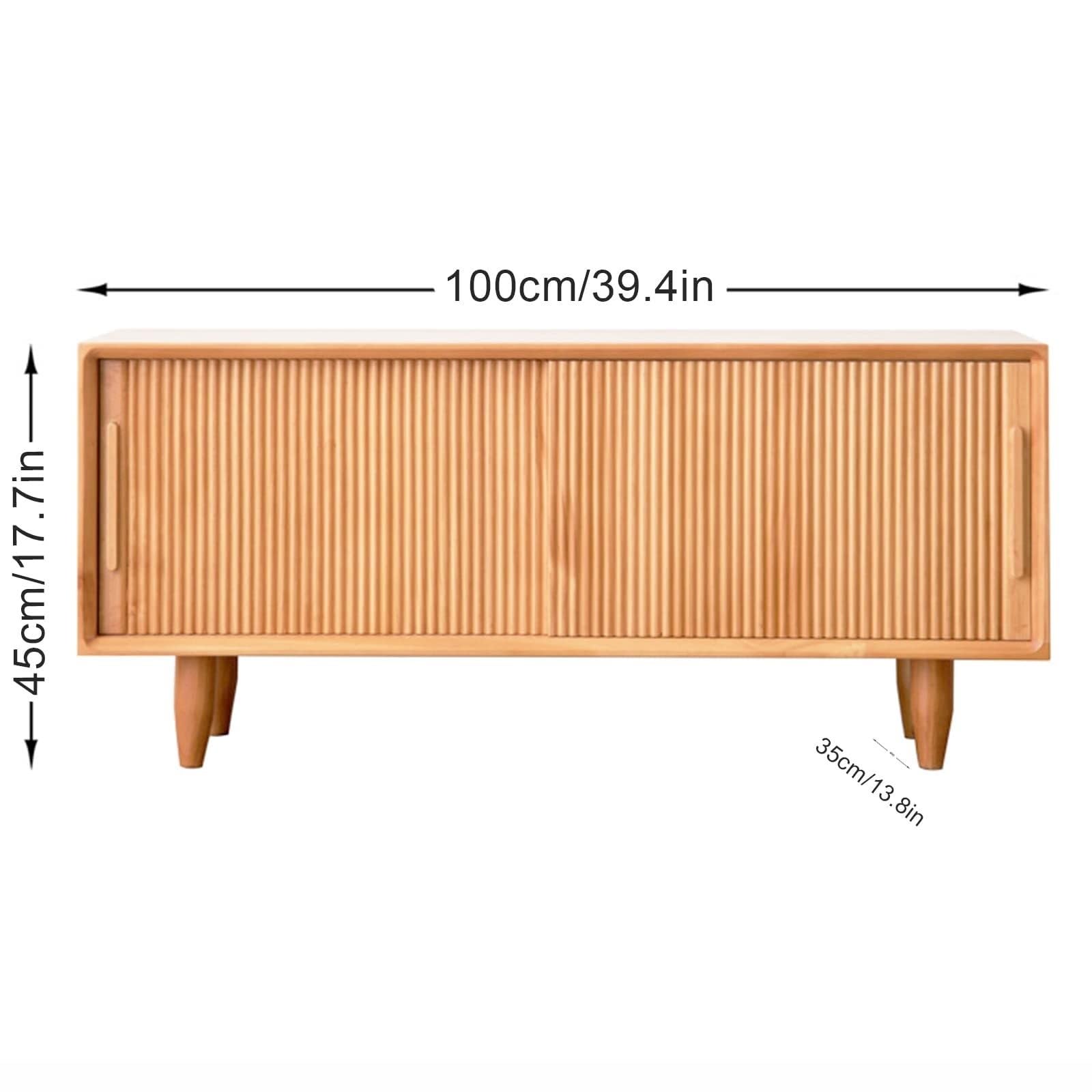 Solidna Drewniana Szafka Na Buty Z 2 Poziomami I Drzwiami Przesuwnymi – Pojemny Przedpokój I Pomieszczenie Gospodarcze,Natural-100x45cm