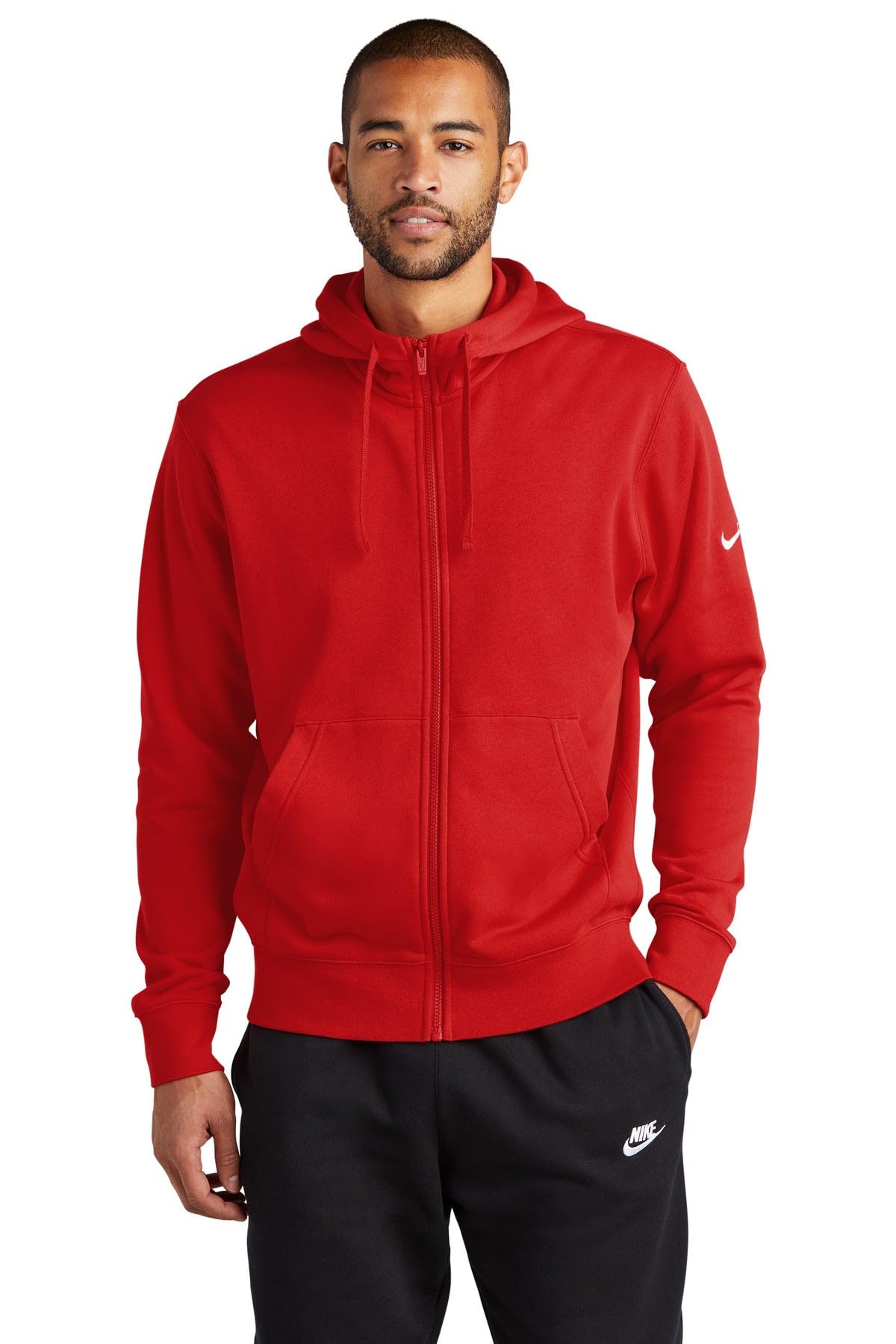 Nike Club Fleece Sleeve Swoosh Full-Zip Hoodie With Custom Embroidery