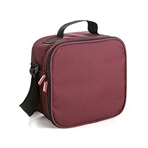 TATAY Borsa Termica Porta Pranzo Impermeabile – Urban Food Casual 3L | 4 Contenitori: 2×0,5L + 2×0,2L | Triplo Strato Isolante | Corpo Semirigido | Tasca Interna | 22,5x10x22 cm, Bordeaux