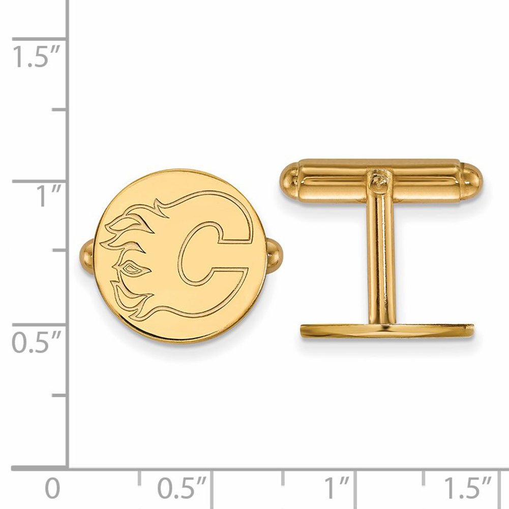 Calgary Flames Cufflinks (14k Yellow Gold)