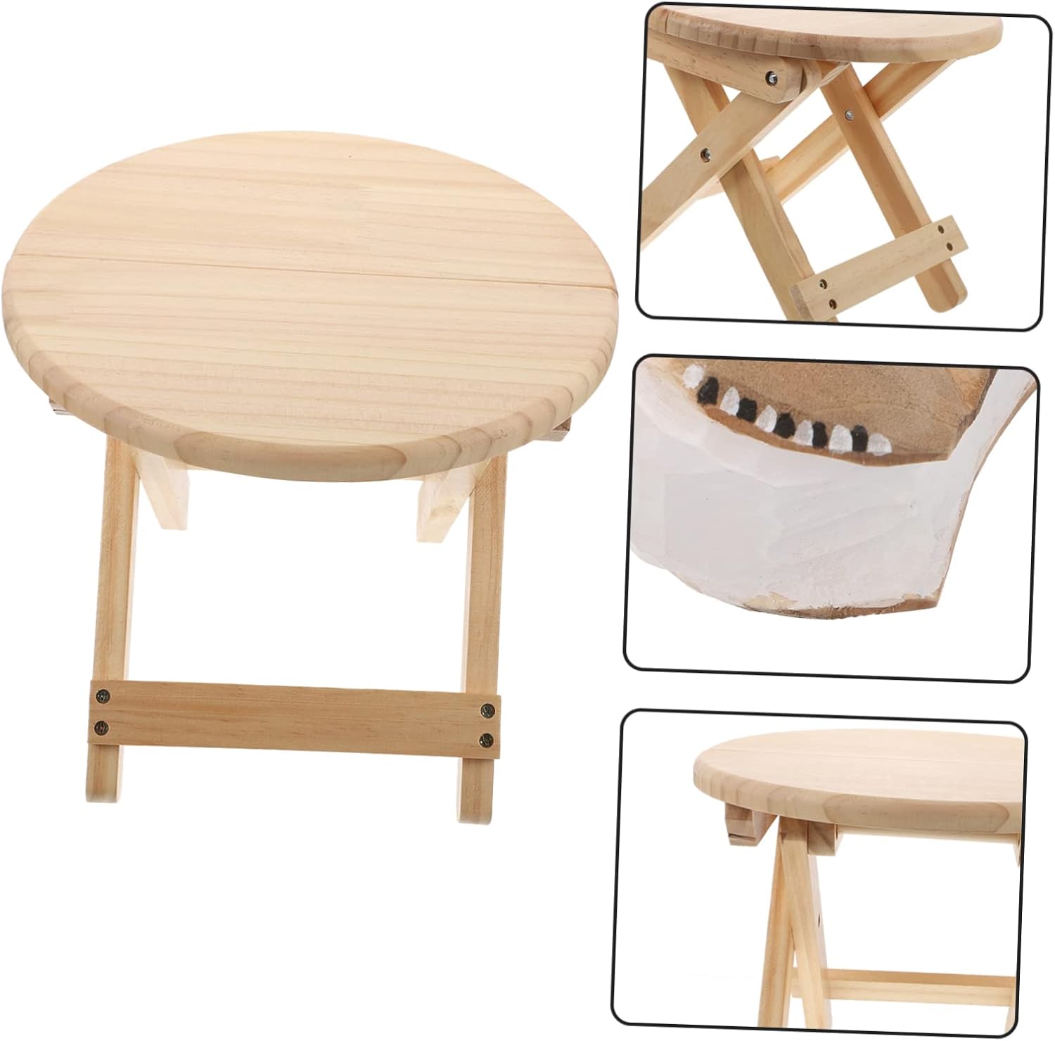 Folding Wooden Step Stool for Adults Non-Slip Home Shoe Changing Footstool Lightweight and Compact Design for Living Room and Bathroom Use