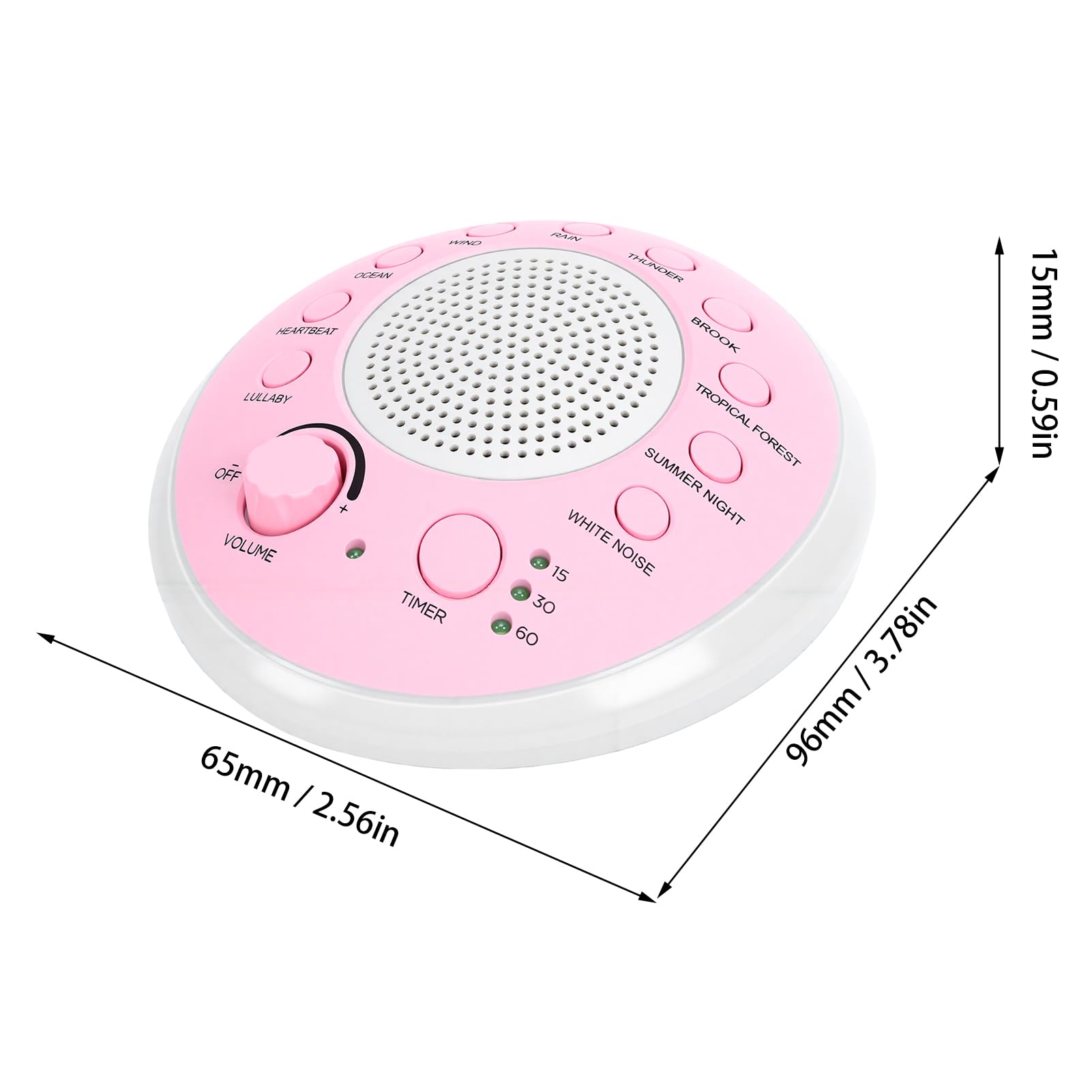Fabater White Noise Sleep Sound Machine mit 10 Beruhigenden Geräuschen, 3 Timern, Dual-Power-USB-Akku, Tragbare Einschlafhilfe mit Mehreren Funktionen für Zuhause, Büro, Reisen, Babys
