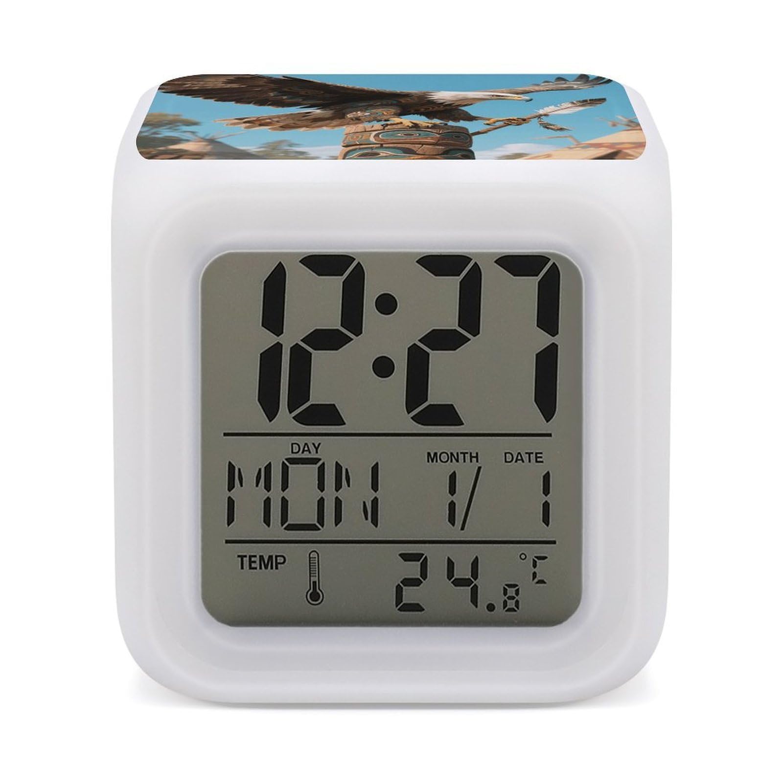 Reloj despertador con termómetro digital LED para controlar el clima en casa