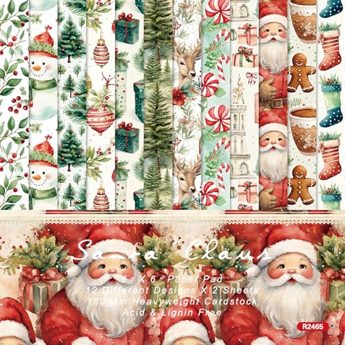 Papier scrapbooking Noël bloc de 24 feuilles sur le thème de l'hiver pour carterie créative R2465