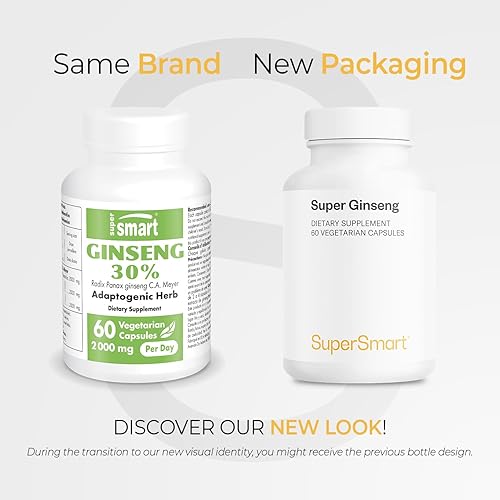 Miniatura 2 de Supersmart - Ginseng 30% 2000mg por día (alta resistencia) - Suplemento Radix Panax Ginseng - Ginseng CA Meyer 30% Ginsenósidos | Sin OMG y sin