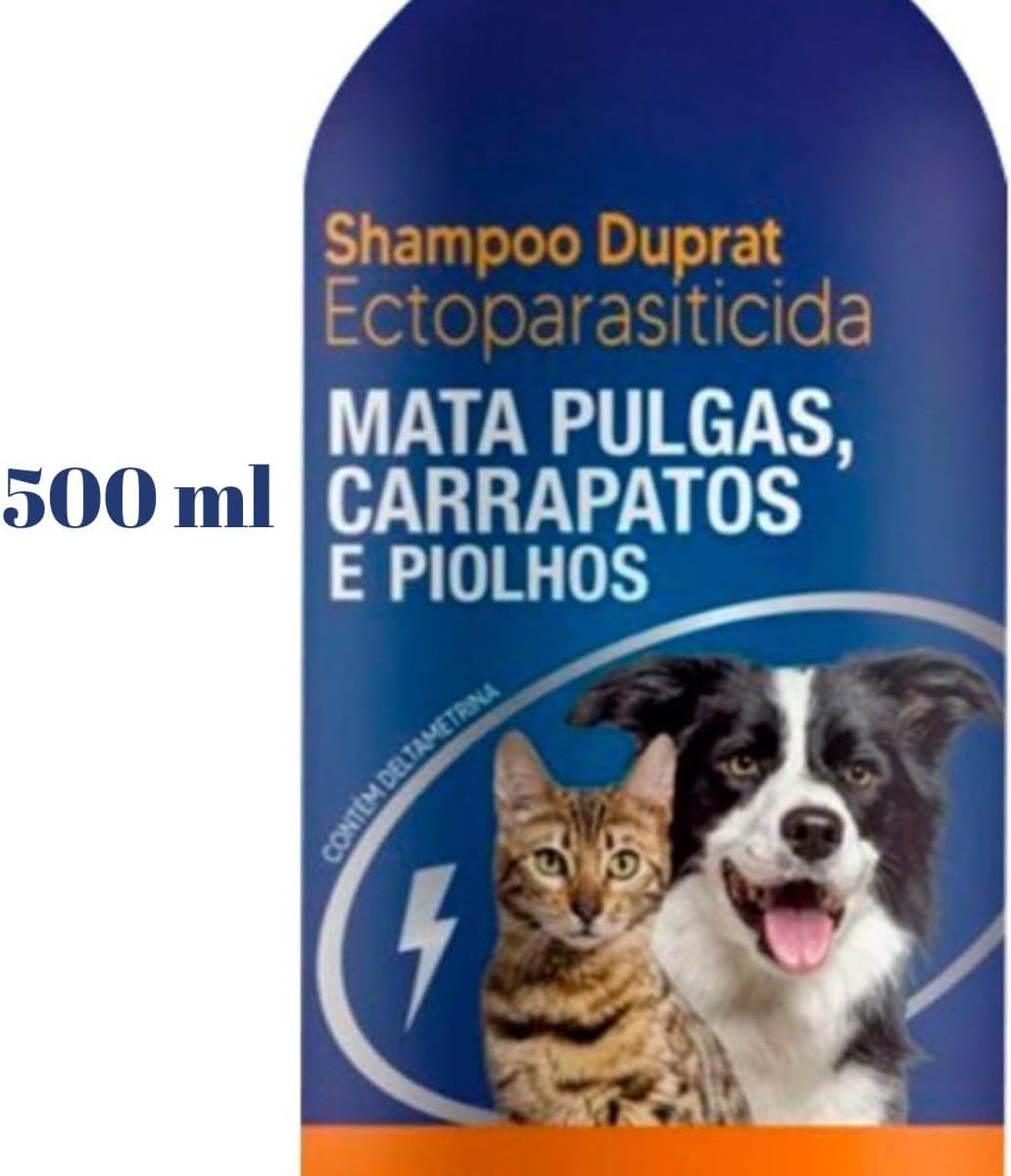 Shampoo Antipulgas Ectoparasiticida Duprat 500ml para Cachorros e Gatos Pulgas Carrapatos Piolhos Shampoo Antipulgas Ectoparasiticida Duprat 500ml para Cachorros e Gatos Pulgas Carrapatos Piolhos