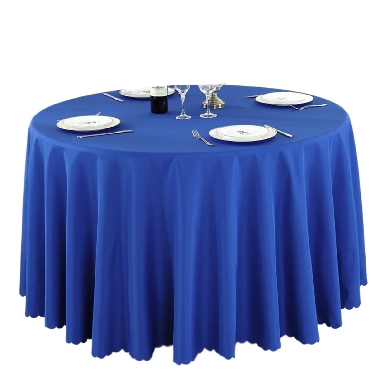 RYQZHHY Round Tablecloth Round Tablecloth Dining Table Decor Plain Cloth For Wedding Party Restaurant Banquet Decoration Cover(Blue1,220cm Round)