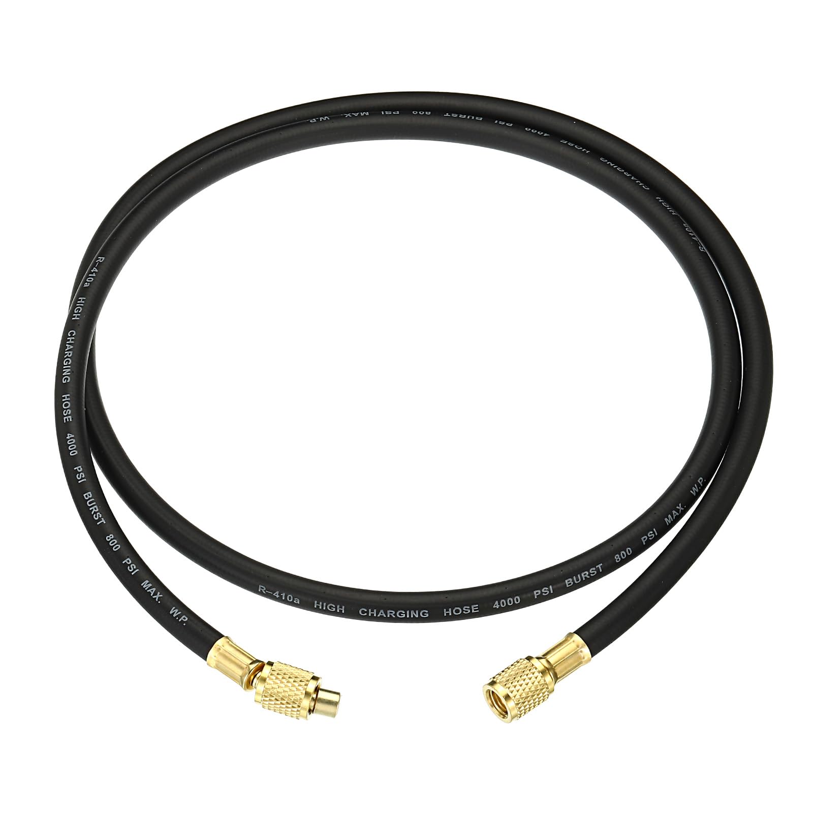 PATIKIL 1/4 SAE Refrigerante Ricarica Flessibile, 4.9ft 800 PSI 4000 PSI Collettore Manometro Tubo per Aria Condizionatore HVAC Refrigerazione, Nero