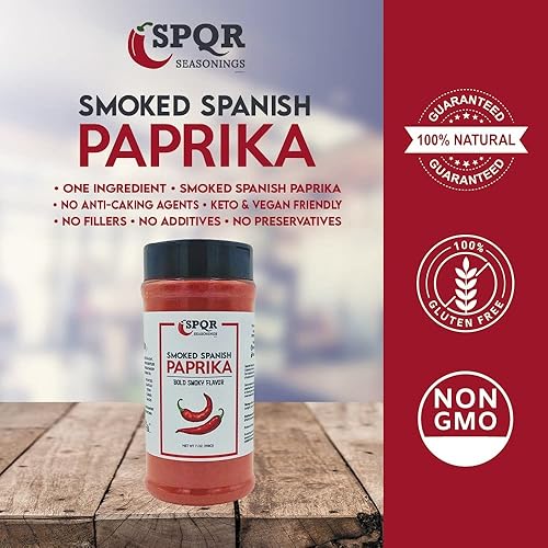 Miniatura 7 de SPQR Seasonings - Paprika española ahumada XL, tarro de 7 onzas, grado de restaurante gourmet, sabor a pimentón español ahumado