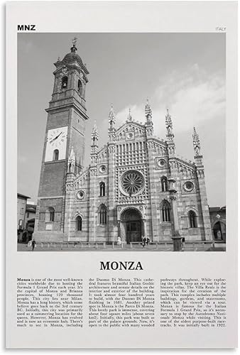 Miniatura 1 de Monza Print Black And White, Monza Wall Art, Monza Poster, Monza Photo, Monza Wall Décor, Monza Map, Poster Decorative Painting Canvas Wall Art