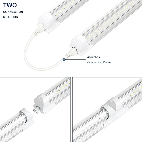 Miniatura 5 de EPESTOEC Luz LED para tienda de 8 pies, 12000 lúmenes, 80 W, 5000 K blanco súper brillante, luz de tubo LED T8 integrada en forma de V, luces de