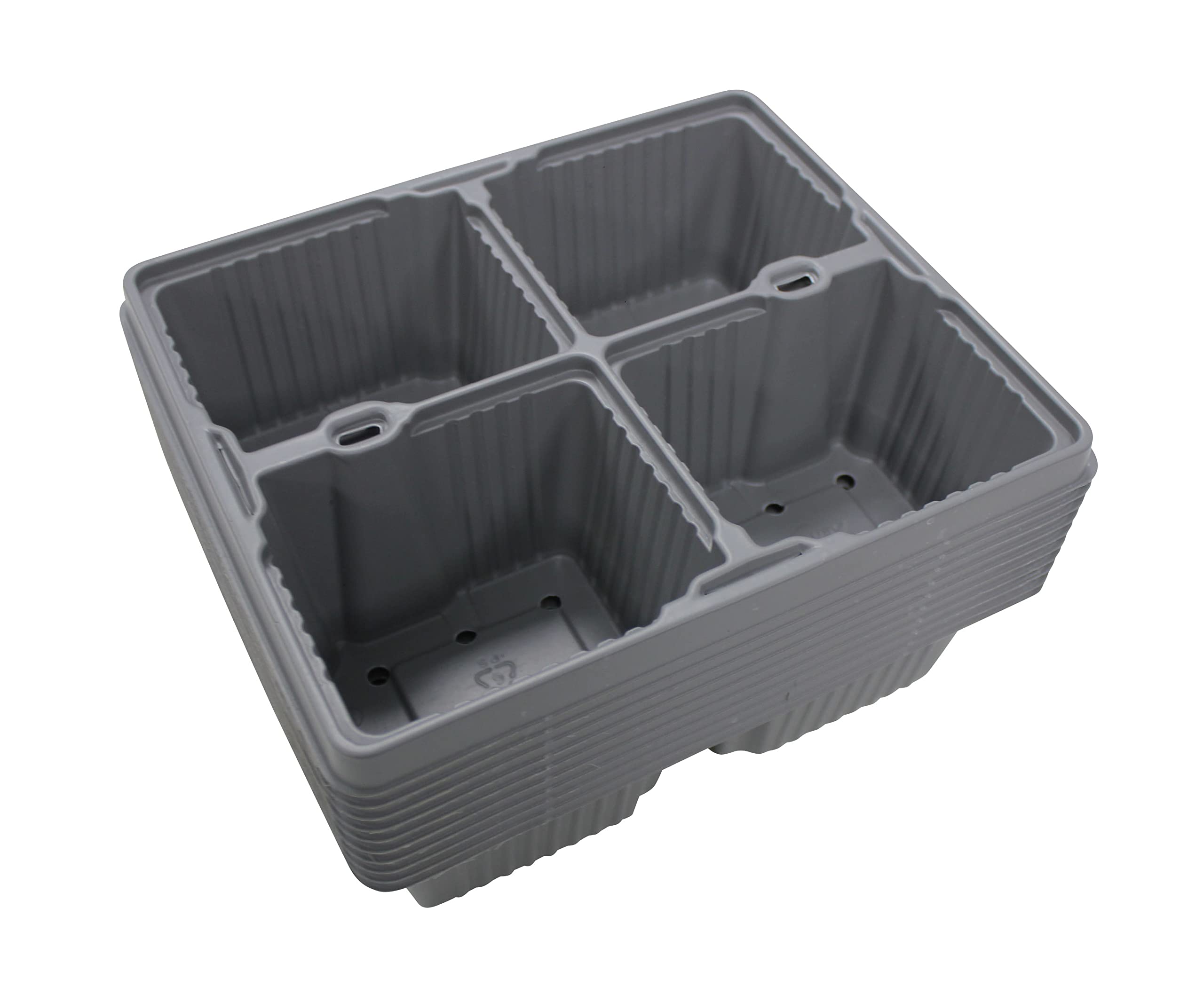 Kingston Tools Pack of 10 Seed Trays 4 Cells Germination Propagation Trays Cavity Growing Seedlings Insert Recycled Plastic