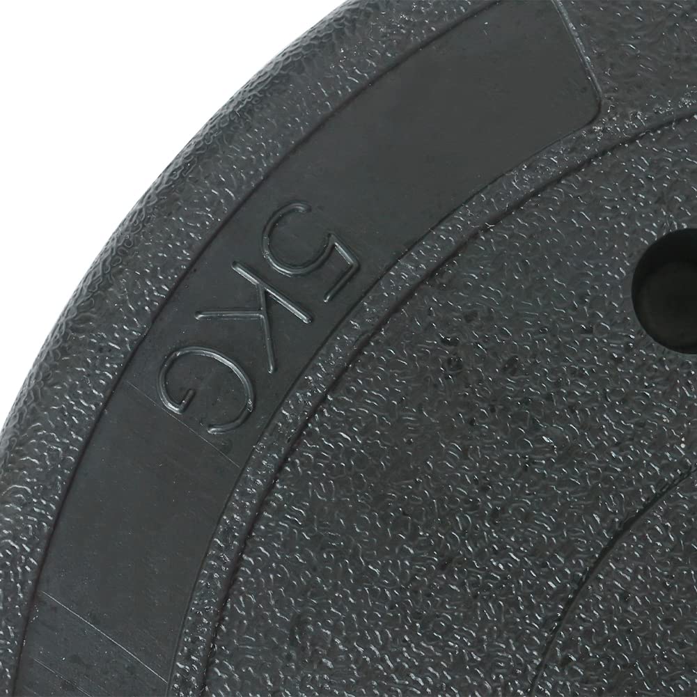 BAKAJI Set 2 Dischi per Bilanciere e Manubri Peso 10kg (5kg x 2) Cemento Foro 25mm, Rivestimento in Plastica Antigraffio, Professionali Palestra, Fitness, Riabilitazione, Esercizio Fisico, Allenamento