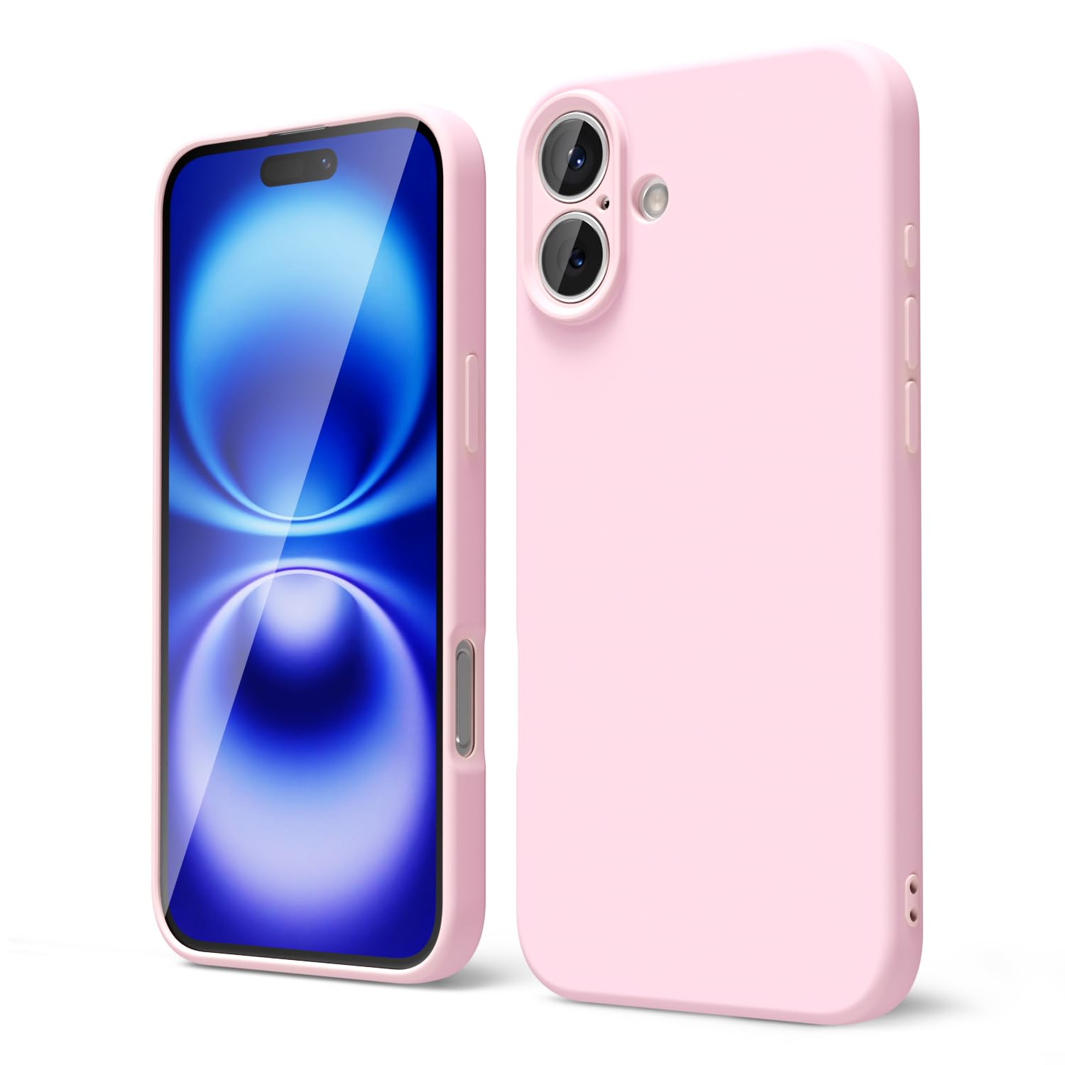 oakxco for iPhone 16 Pro Max Case Liquid Silicone, Soft Rubber Gel Elegant Aesthetic Basic Simple Cover, Cute Thin Slim TPU Matte Solid Color Plain Smooth Case for Women Girl, Light Pink — view 1311