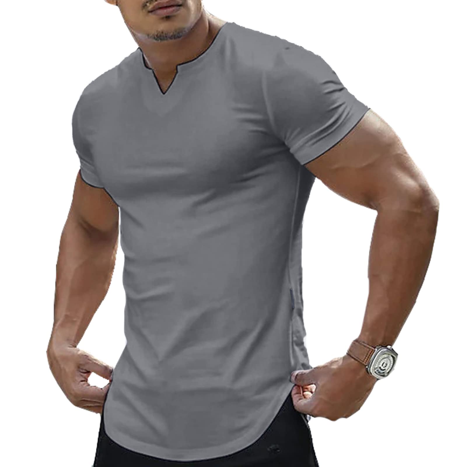 SEGANUP Men’s Short Sleeve T-Shirts Casual Regular Fit V Neck Fashion Sport Basic Tee Shirts Top