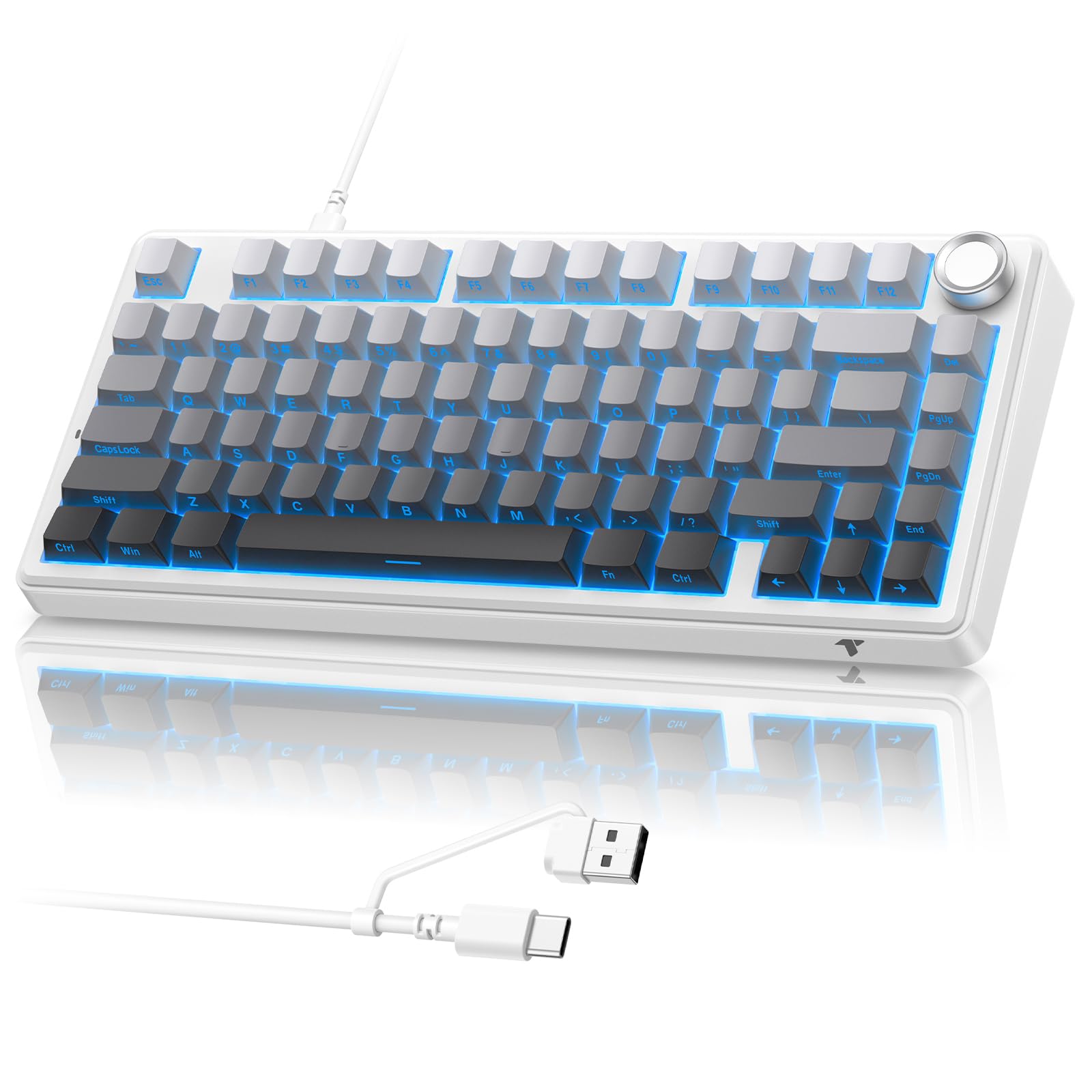 75% Wired Gasket Mechanical Keyboard, Hot Swap Gaming Keyboard | RGB Backlit, Linear Red…