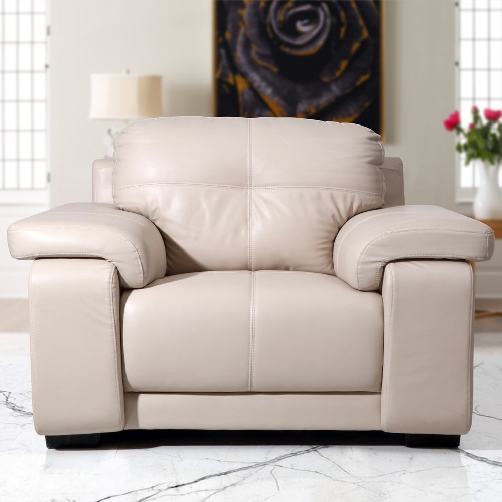 Marina Pro Leatherette 1 Seater Sofa-Beige