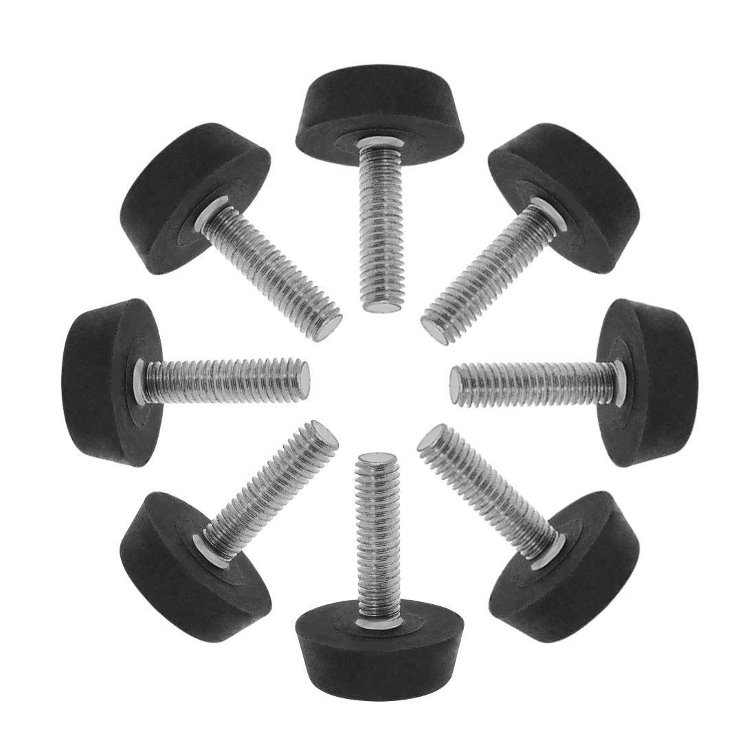 uxcell M6 x 22 x 22mm Furniture Glide Leveling Feet Adjustable Leveler Floor Protector for Table Desk Leg 8 Pack