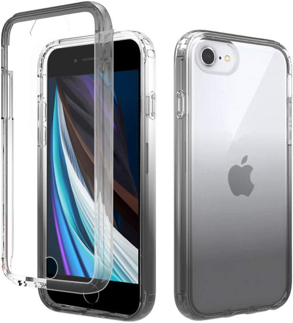 Cheap Sunday for iPhone SE 2020 Case with Screen Protector, Transparent Full-Body Protection [Built-in Screen Protector] Shockproof Case for iPhone 7/iPhone 8/iPhone SE 2020 (Black)