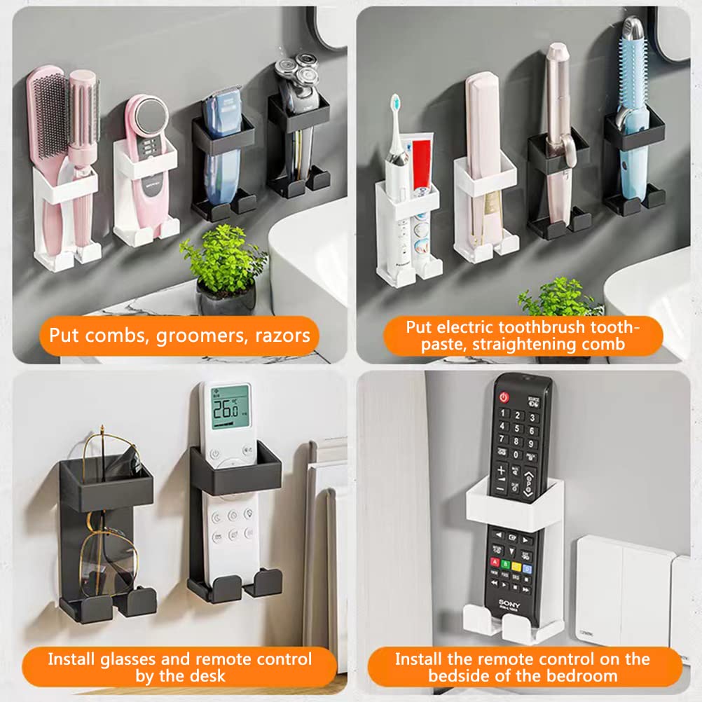 Soporte para secador de pelo de acero inoxidable para montaje en pared, soporte para rizador, cesta organizadora de almacenamiento de herramientas de peinado para sostener secador de pelo,