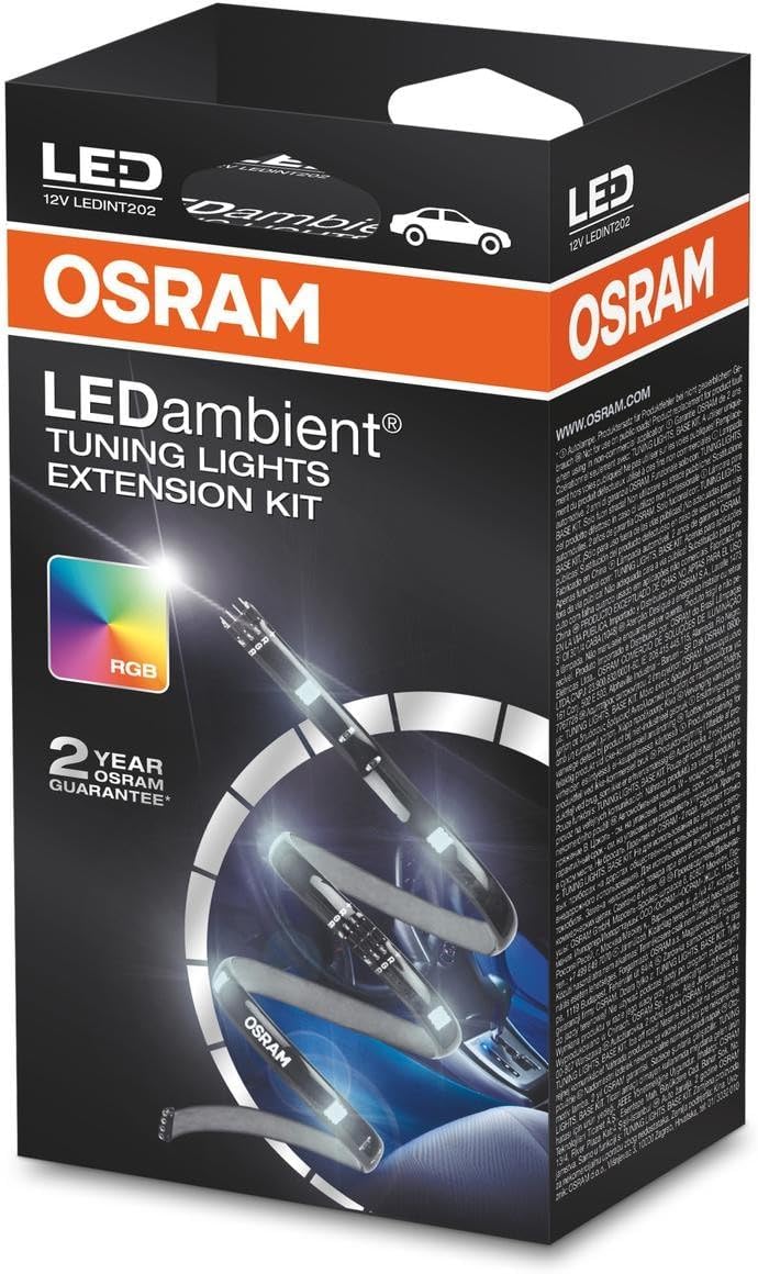 OSRAM LEDINT202 LEDambient Tuning Lights Extension Kit Vehicle Interior Lighting, 16 Colors, 5 Modes with Remote Control, 12 V, Folding Carton Box (1 unit)
