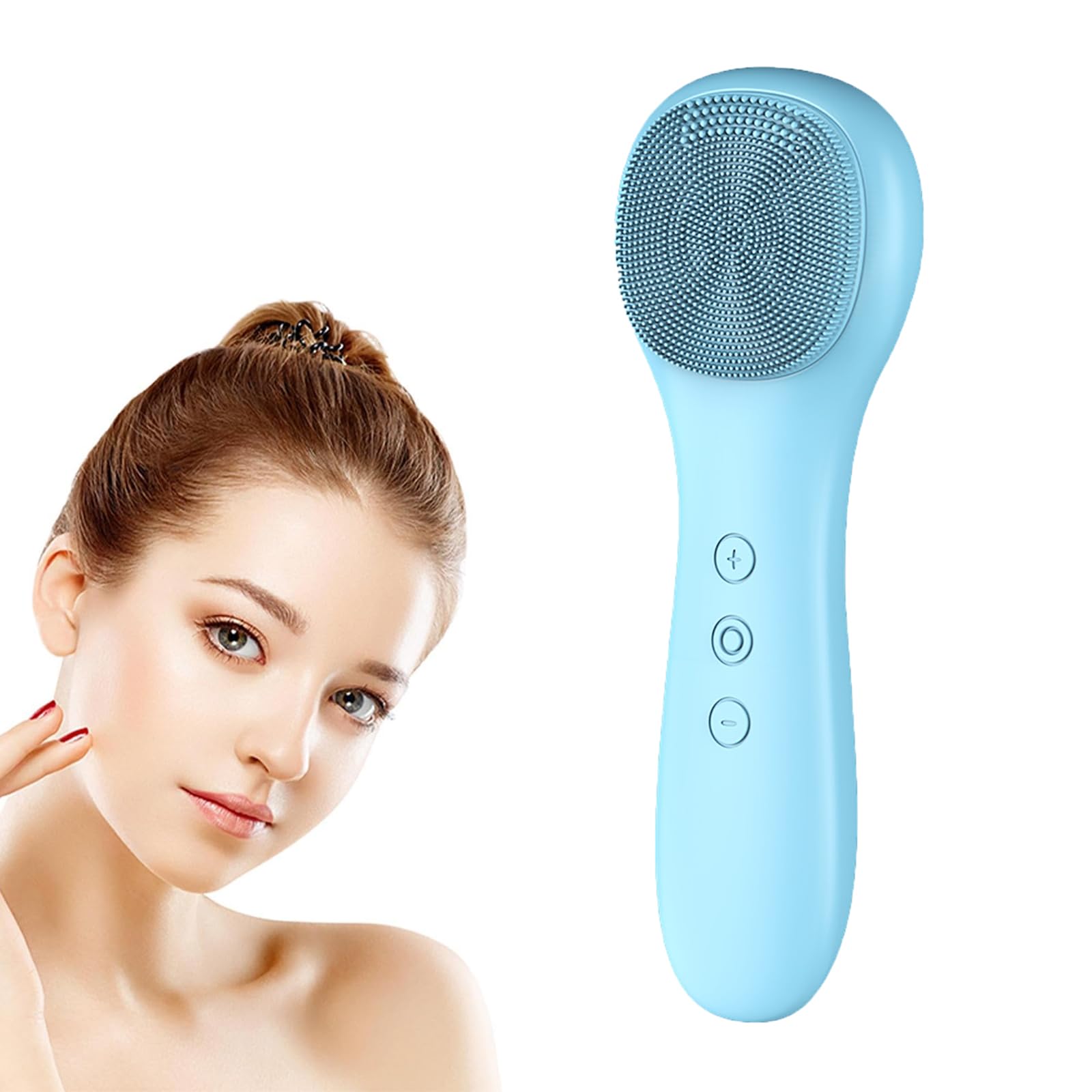 ERICAT Depurador Facial De Silicona, Cepillo De Limpieza Facial con Luz Indicadora, Motor De Alta Frecuencia Y 5 Modos De Limpieza, Exfoliación Potente, para Uso En El Hogar, La Oficina O Los Viajes