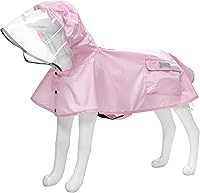Vista 18 de Impermeable para perro, ropa de lluvia ligera reflectante ajustable para mascotas con capucha poncho (4XL, amarillo)