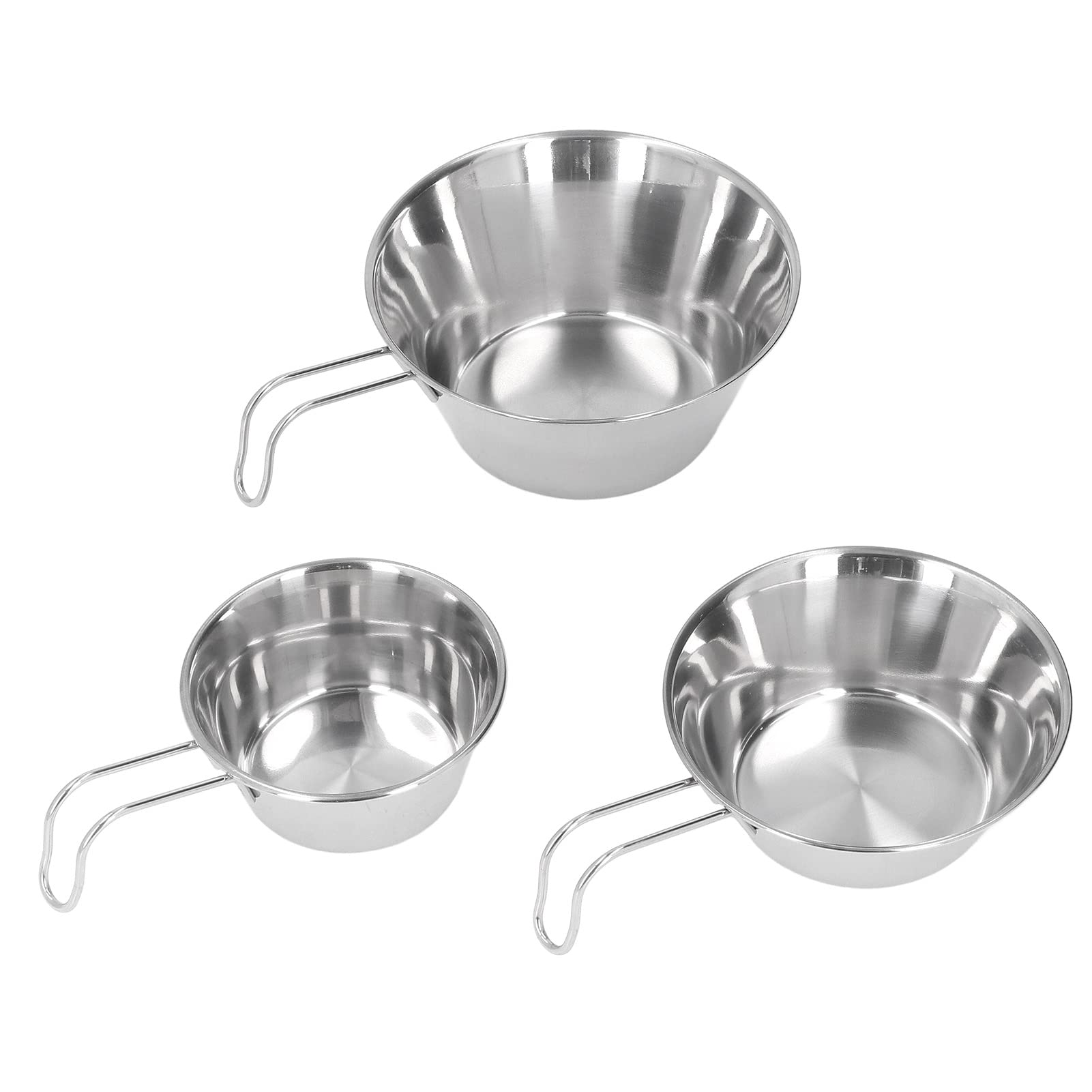 Restokki Stainless Steel Camping Bowl Set Portable BBQ Folding Mug Bowls for Mountaineering and Picnic