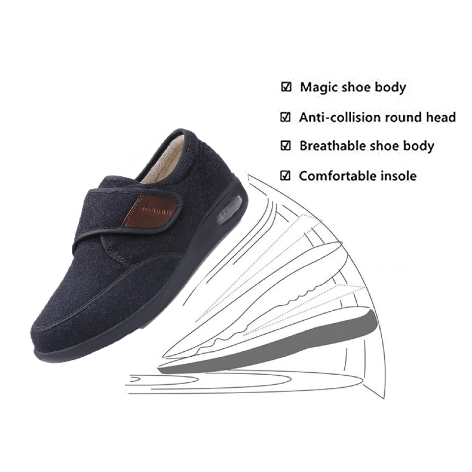WTFYSYN Orthopedic Diabetic Walking Shoes,Proven Plantar Fasciitis, Foot and Heel Pain Relief