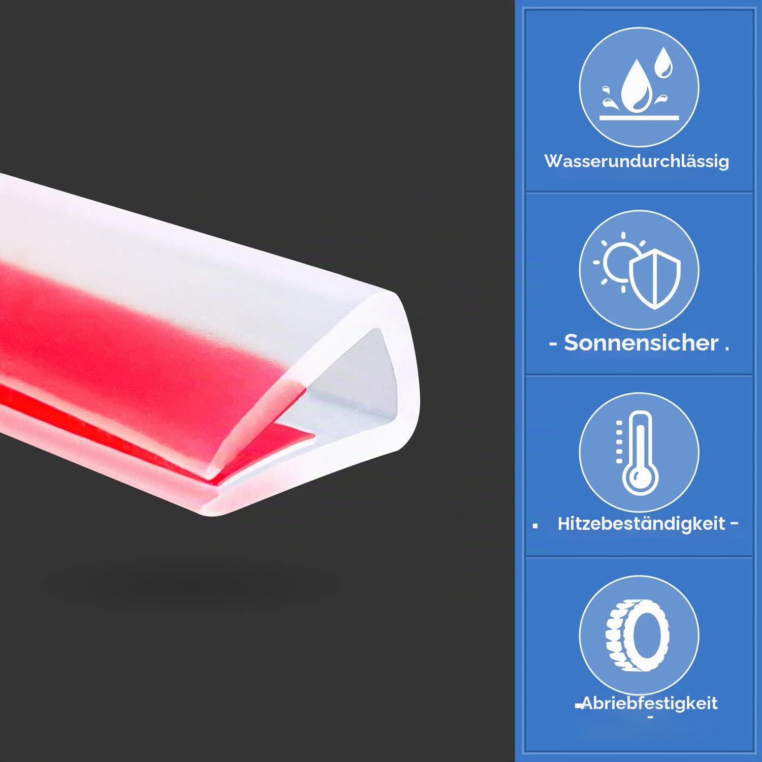 Kantenschutz aus Gummi, selbstklebender U-Profil-Kantenschutz für Sperrholz, Glas und Spiegel, flexibler U-förmiger Kantenschutz, passend für 5 mm (3/16 Zoll), Länge 6 m (20 Fuß), Transparent