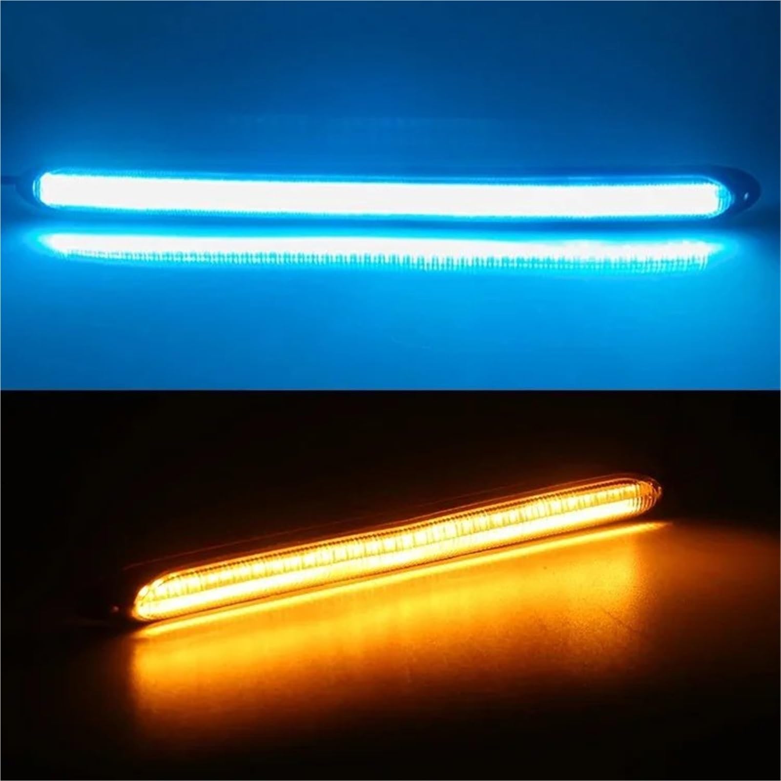 Feux Arrières Lampe 2 Pièces Drl LED Clignotant Séquentiel Bande De Lumière LED Feux De Jour Phare De Voiture Antibrouillard Lumière De Conduite Lumière Décorative Feux Arrière D'éclairage(Ice blue,23