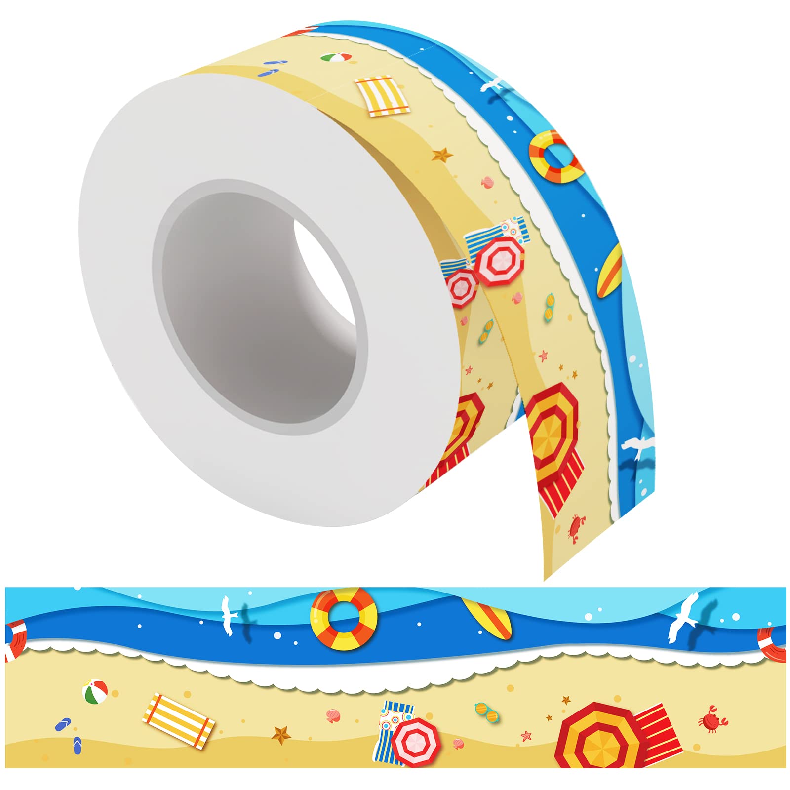 Buy 65.6 FT Summer Beach Bulletin Board Borders, Summer Classroom